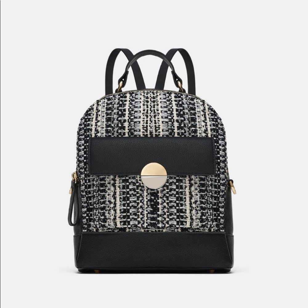 Zara tweed backpack